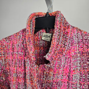 Vintage Las Americas Toronto Pink Multicolor Boucle Tweed Jacket, Size M
