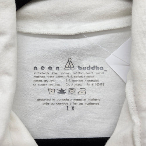 Neon Buddha White Cotton Button-Front Jacket Size 1X