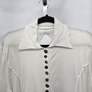 Neon Buddha White Cotton Button-Front Jacket Size 1X
