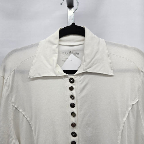 Neon Buddha White Cotton Button-Front Jacket Size 1X