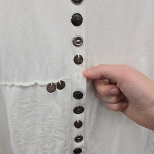 Neon Buddha White Cotton Button-Front Jacket Size 1X