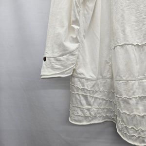Neon Buddha White Cotton Button-Front Jacket Size 1X