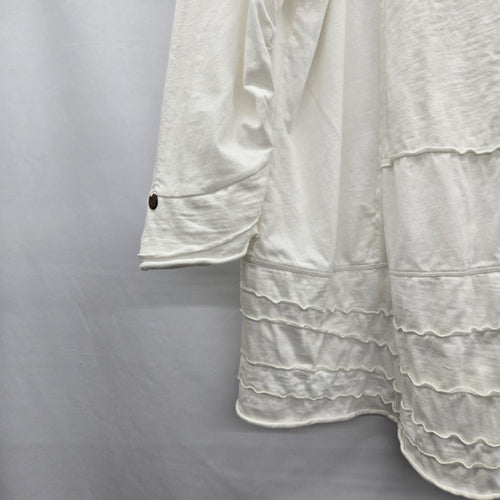Neon Buddha White Cotton Button-Front Jacket Size 1X