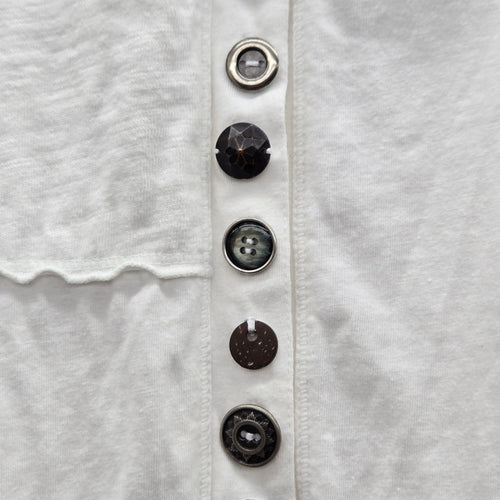 Neon Buddha White Cotton Button-Front Jacket Size 1X