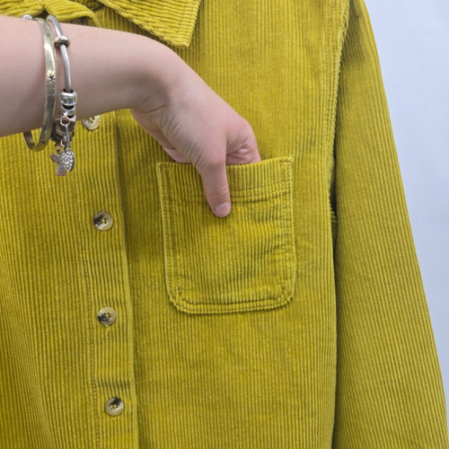 BDG Urban Outfitters Chartreuse Cotton Corduroy Button-Down Shirt – Size S