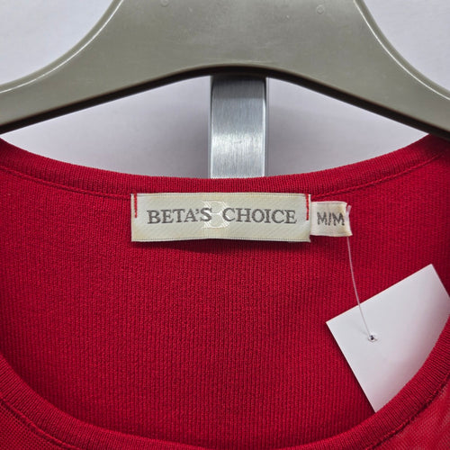 Beta’s Choice Red Embellished Sleeveless Knit Top - Size M