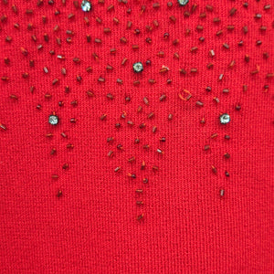 Beta’s Choice Red Embellished Sleeveless Knit Top - Size M
