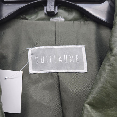Guillaume Dark Green Leather Zip Front Jacket Size L/XL