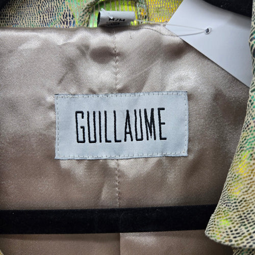 Guillaume Genuine Leather Foil Snakeskin Print Jacket – Size M