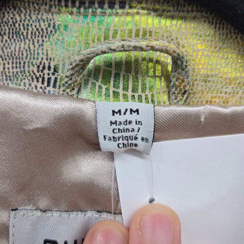 Guillaume Genuine Leather Foil Snakeskin Print Jacket – Size M