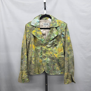 Guillaume Genuine Leather Foil Snakeskin Print Jacket – Size M