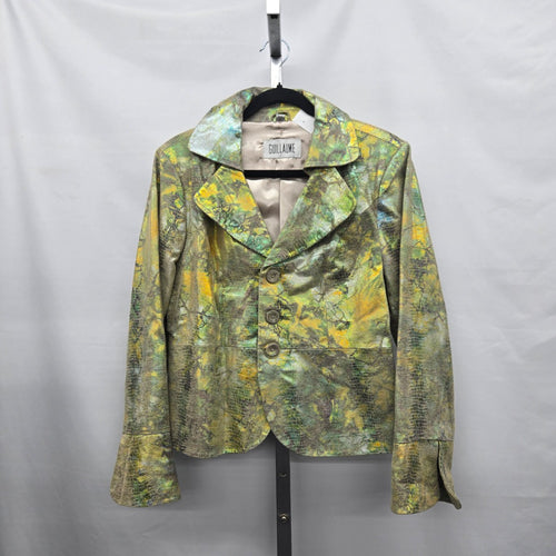 Guillaume Genuine Leather Foil Snakeskin Print Jacket – Size M