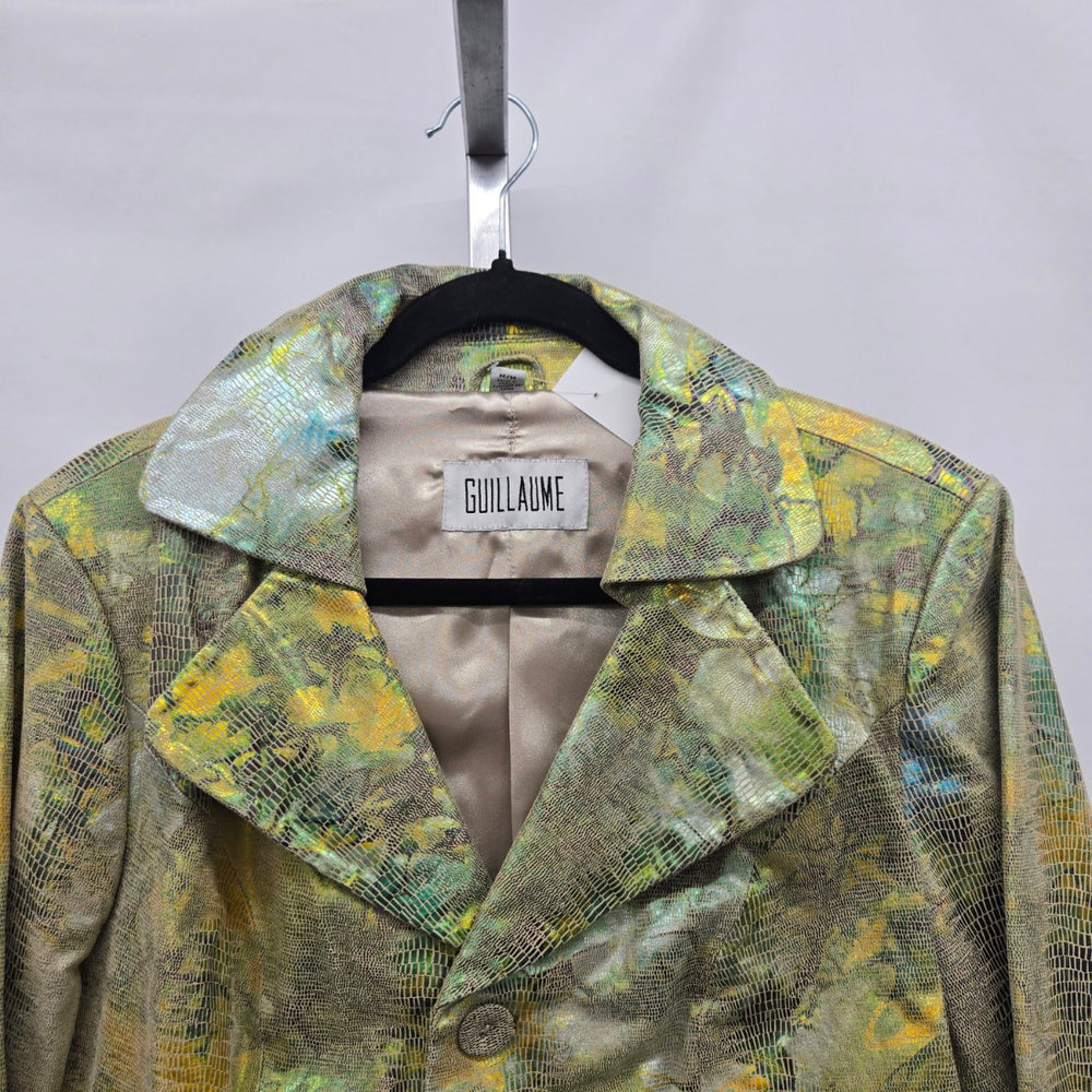 Guillaume Genuine Leather Foil Snakeskin Print Jacket – Size M