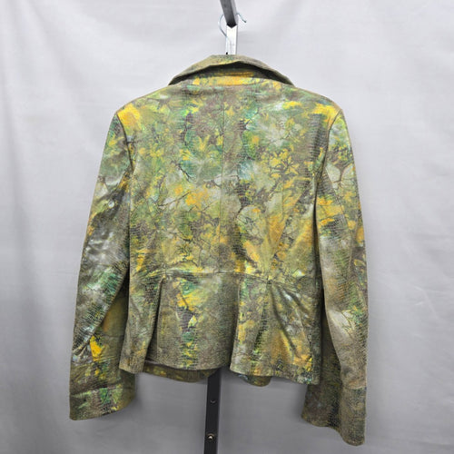 Guillaume Genuine Leather Foil Snakeskin Print Jacket – Size M