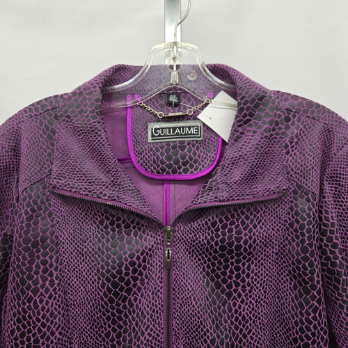 Guillaume Purple Snake-Print Zip Jacket Size M