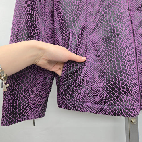 Guillaume Purple Snake-Print Zip Jacket Size M