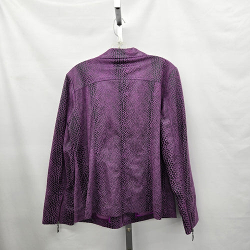 Guillaume Purple Snake-Print Zip Jacket Size M