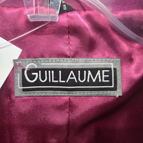 Guillaume Magenta Purple Leather Embroidered Jacket  Size M