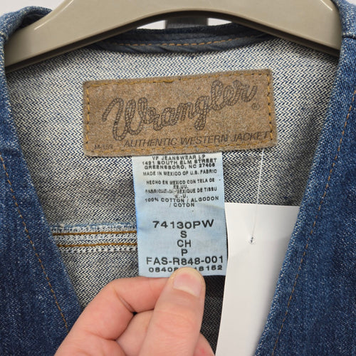 Vintage Wrangler Blue Denim Western Vest Size S
