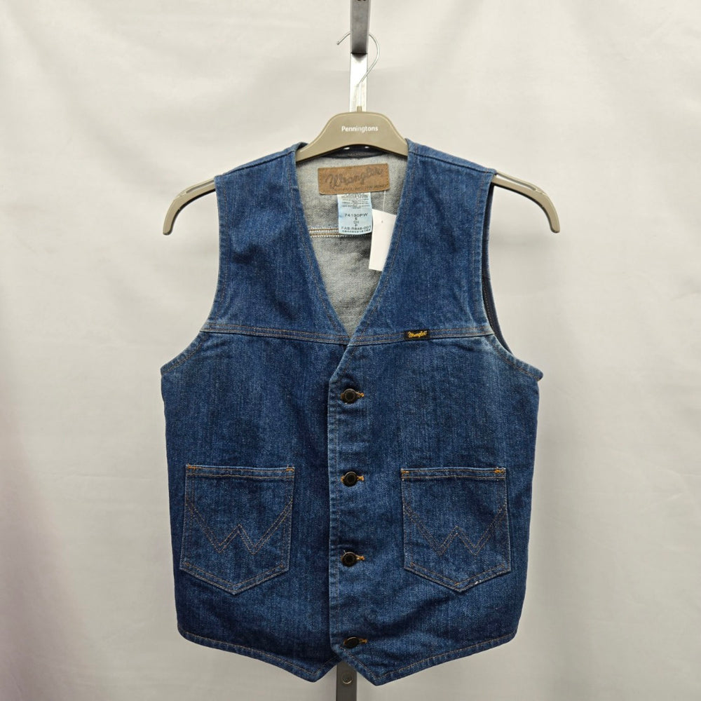 Vintage Wrangler Blue Denim Western Vest Size S