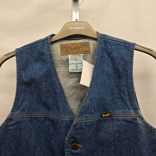 Vintage Wrangler Blue Denim Western Vest Size S
