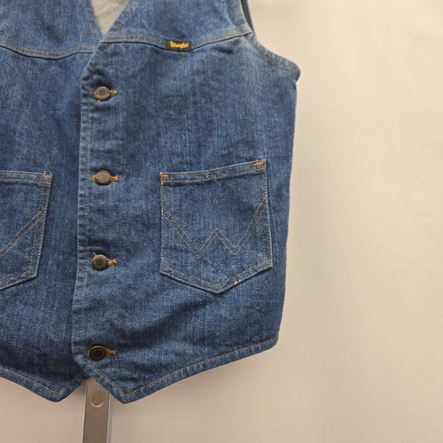 Vintage Wrangler Blue Denim Western Vest Size S