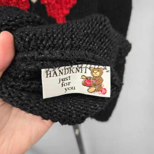 Vintage Butterfly Knit Top Black & Red- M