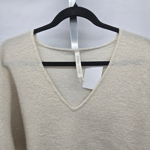 Babaton 100% Merino Wool V-Neck Long Sleeve Sweater – Cream, Size M