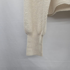 Babaton 100% Merino Wool V-Neck Long Sleeve Sweater – Cream, Size M