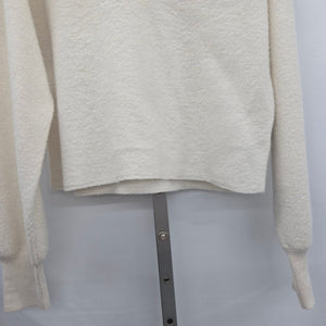 Babaton 100% Merino Wool V-Neck Long Sleeve Sweater – Cream, Size M
