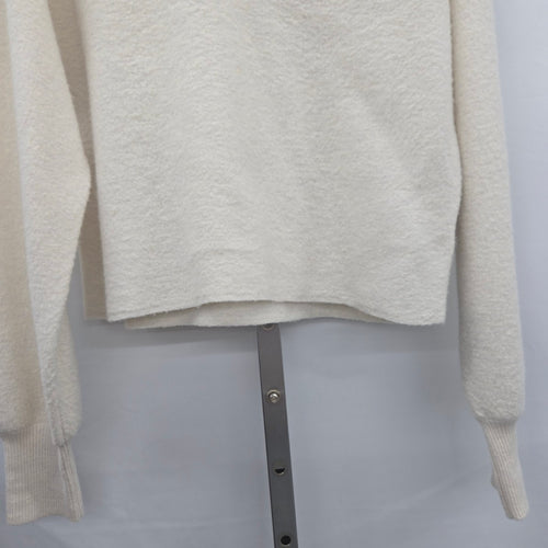 Babaton 100% Merino Wool V-Neck Long Sleeve Sweater – Cream, Size M