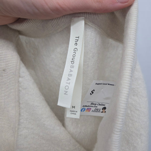 Babaton 100% Merino Wool Beige Knit Midi Skirt Size M