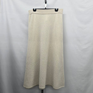 Babaton 100% Merino Wool Beige Knit Midi Skirt Size M