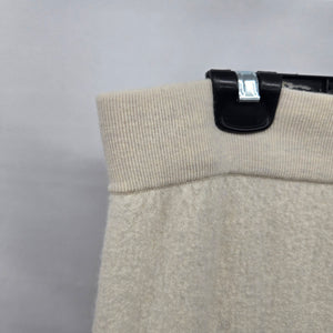Babaton 100% Merino Wool Beige Knit Midi Skirt Size M