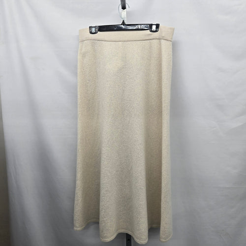 Babaton 100% Merino Wool Beige Knit Midi Skirt Size M