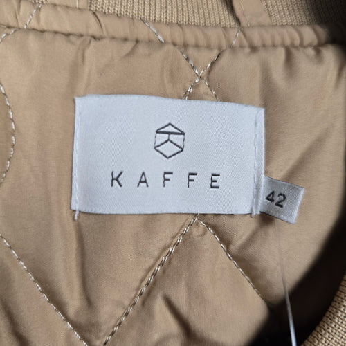 KAFFE Quilted Longline Outerwear Jacket Beige - Size 12