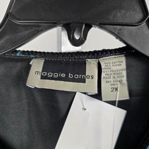 Maggie Barnes Embroidered Turquoise Jacket - Size 2X
