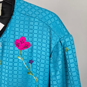 Maggie Barnes Embroidered Turquoise Jacket - Size 2X