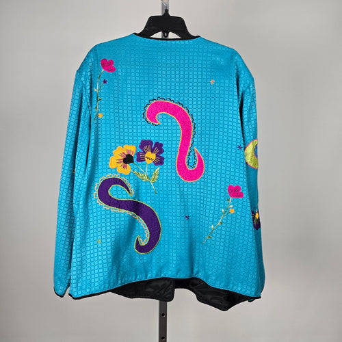 Maggie Barnes Embroidered Turquoise Jacket - Size 2X