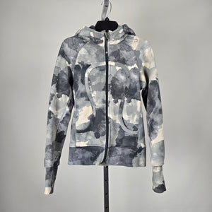 Lululemon Gray White Tie-Dye Full-Zip Hoodie - Size 6