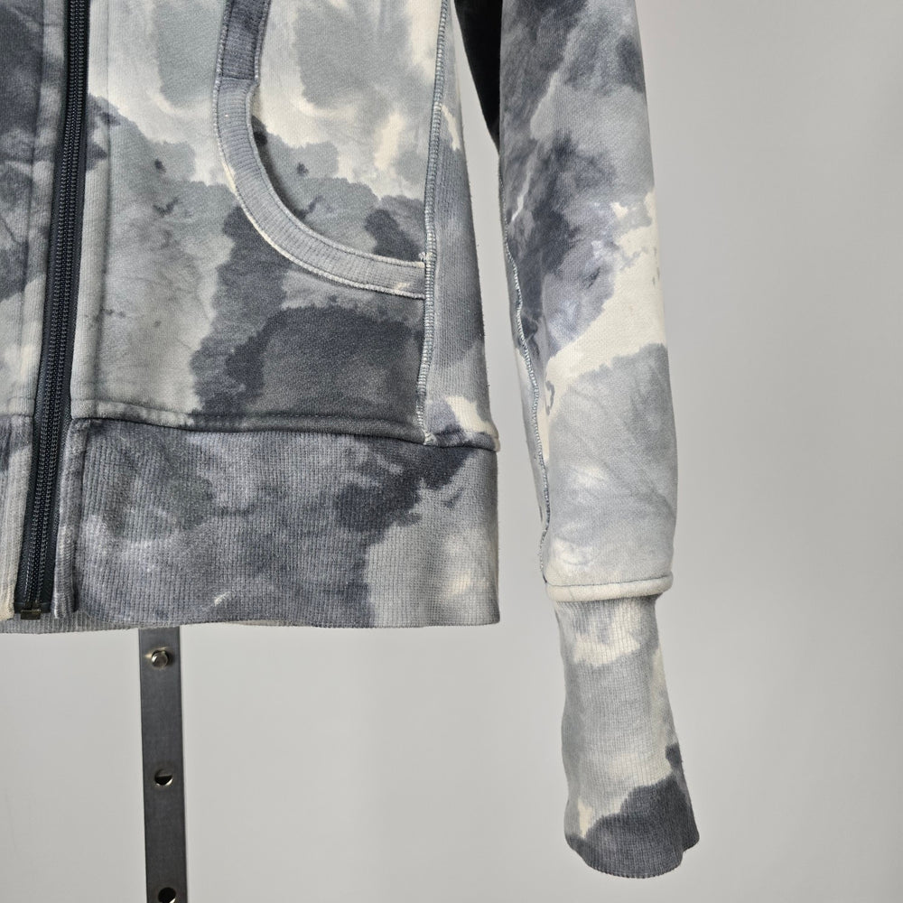 Lululemon Gray White Tie-Dye Full-Zip Hoodie - Size 6