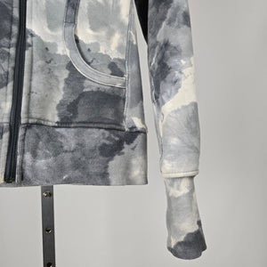 Lululemon Gray White Tie-Dye Full-Zip Hoodie - Size 6