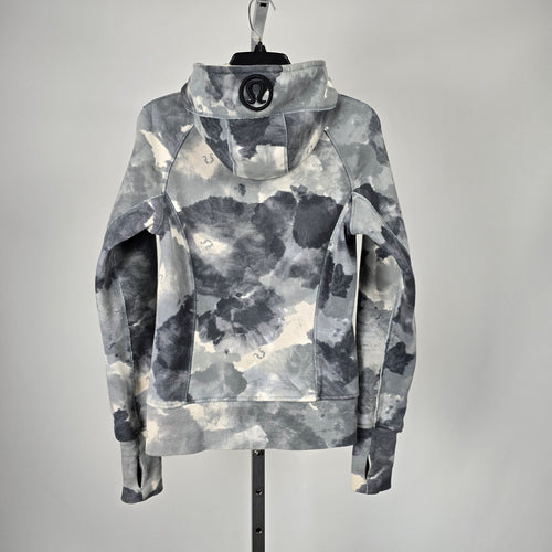 Lululemon Gray White Tie-Dye Full-Zip Hoodie - Size 6