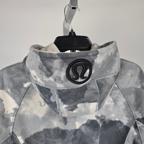 Lululemon Gray White Tie-Dye Full-Zip Hoodie - Size 6