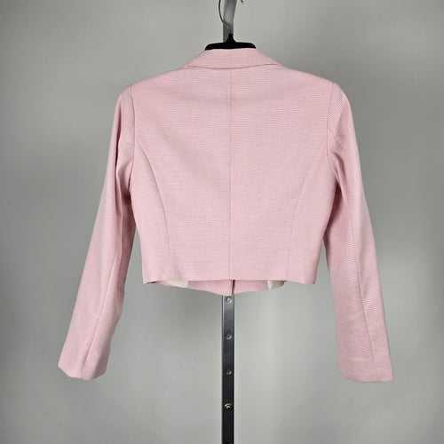 Zara Pink Textured Cropped Blazer - Size S