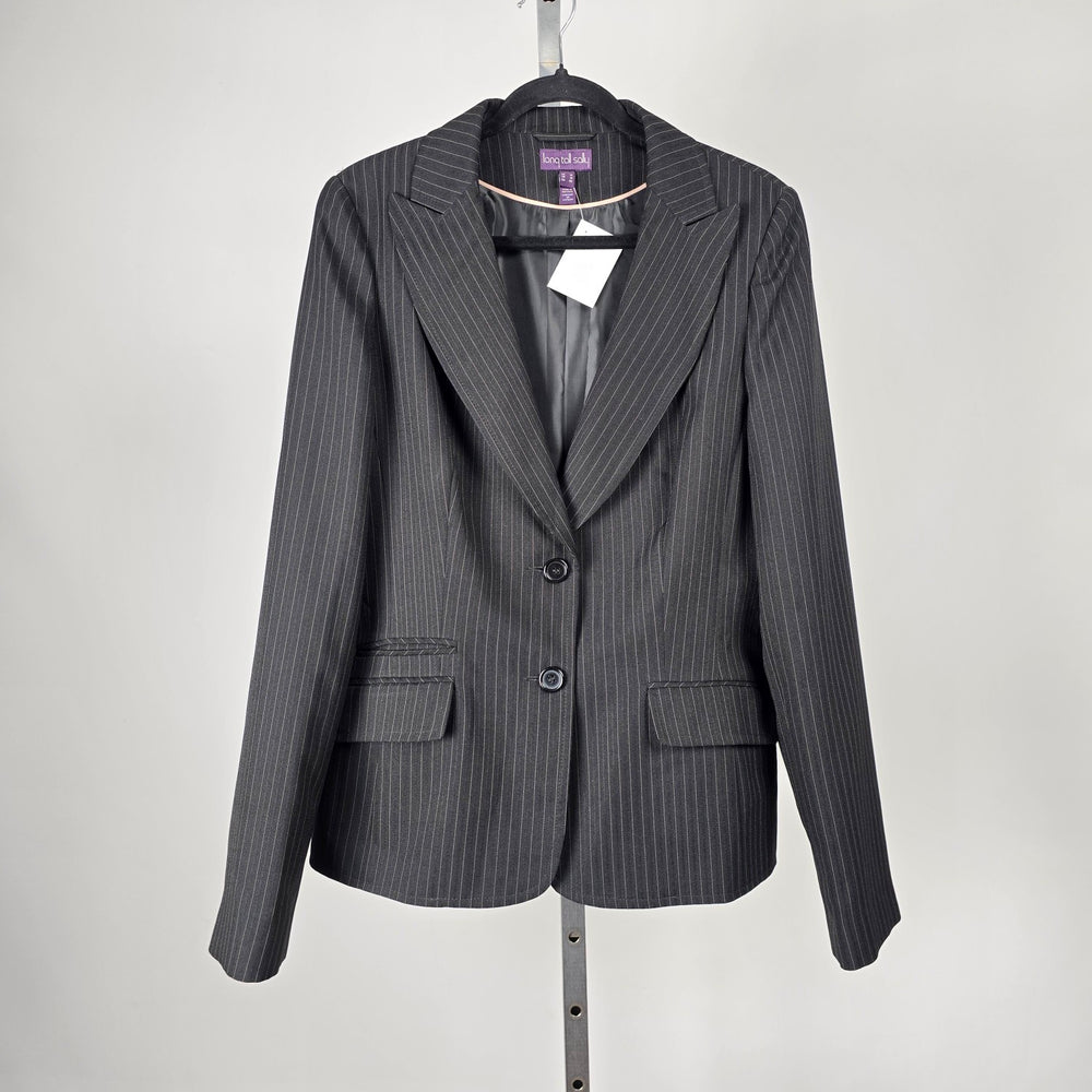 Long Tall Sally Black Pinstripe Blazer - Size 14