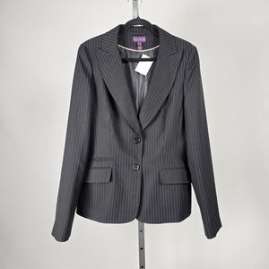 Long Tall Sally Black Pinstripe Blazer - Size 14