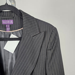 Long Tall Sally Black Pinstripe Blazer - Size 14