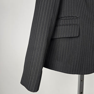 Long Tall Sally Black Pinstripe Blazer - Size 14