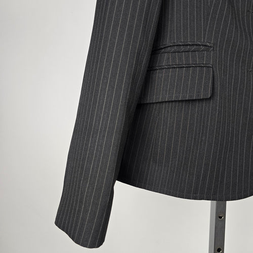 Long Tall Sally Black Pinstripe Blazer - Size 14